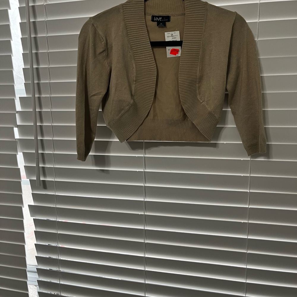 Love 21 Women's Tan Cropped Shrug